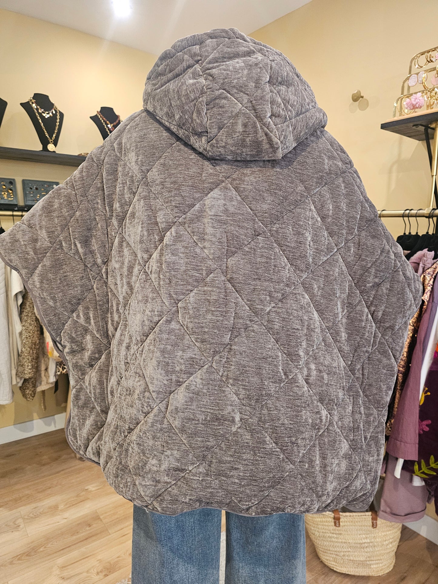 Poncho large en velours