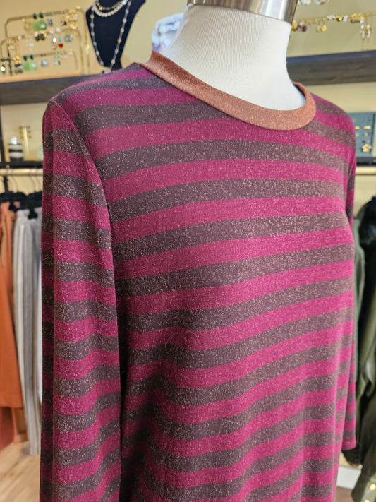 Robe en lurex prune et marron johanna paris