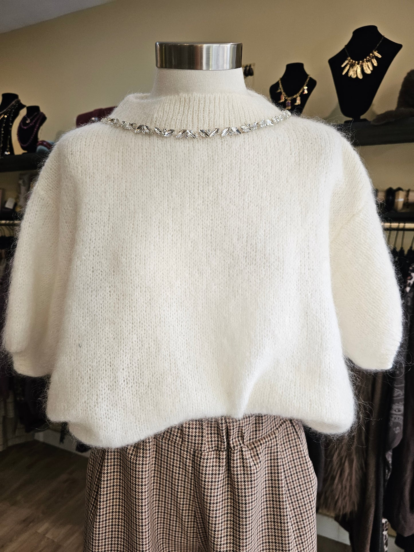 Pull strass ecru Johanna Paris