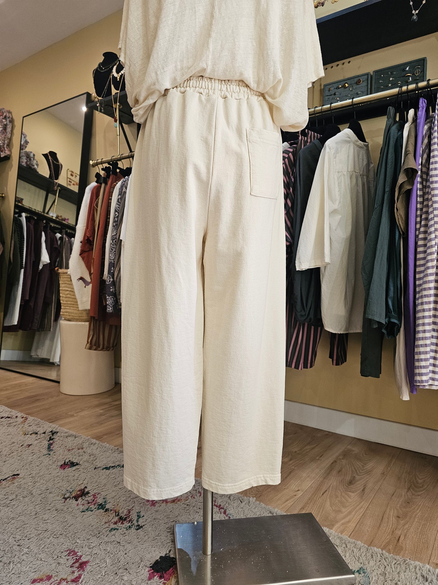 Pantalon jog ecru