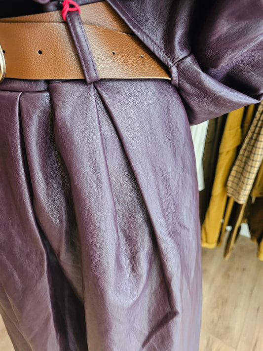 Pantalon jupe culotte prune Johanna Paris