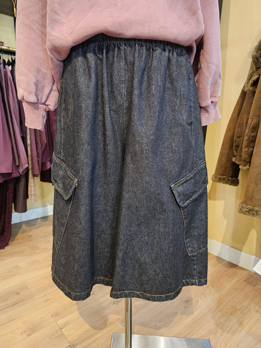 Bermuda cargo en jean anthracite Johanna Paris