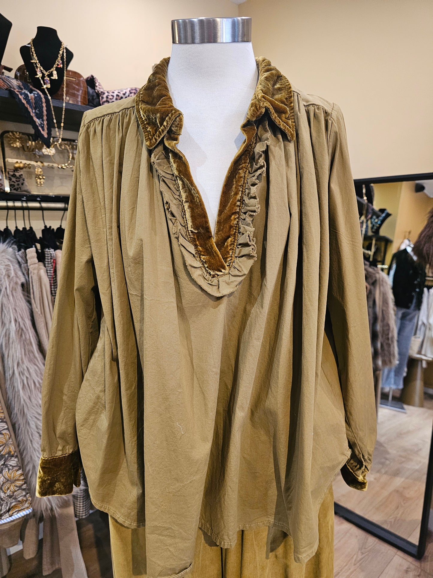 Blouse col velours Johanna Paris