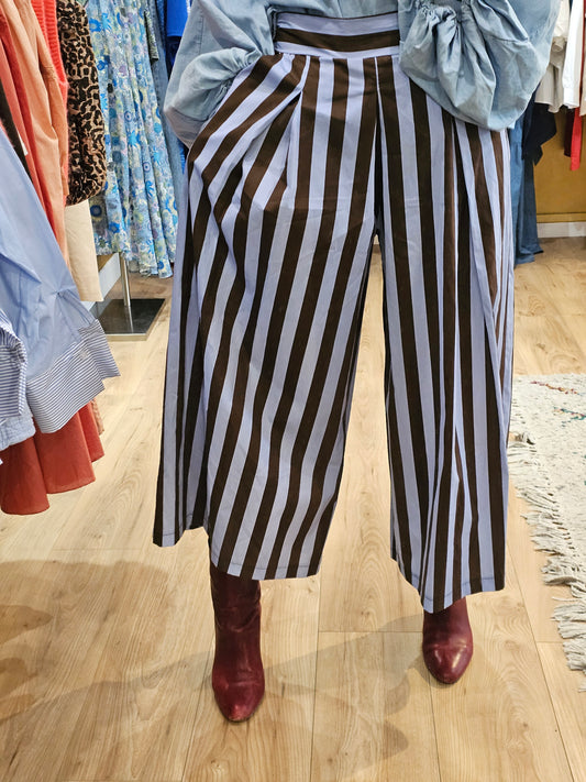 Jupe culotte marron et bleu Johanna Paris