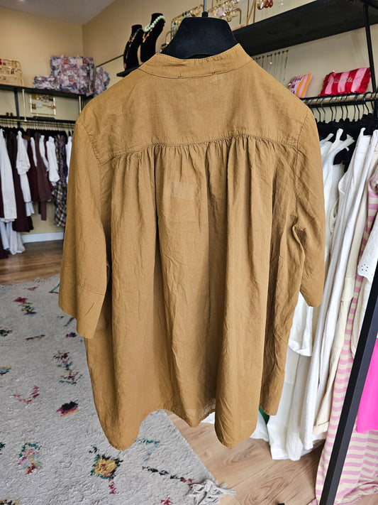 Top en voile de coton moutarde Johanna paris