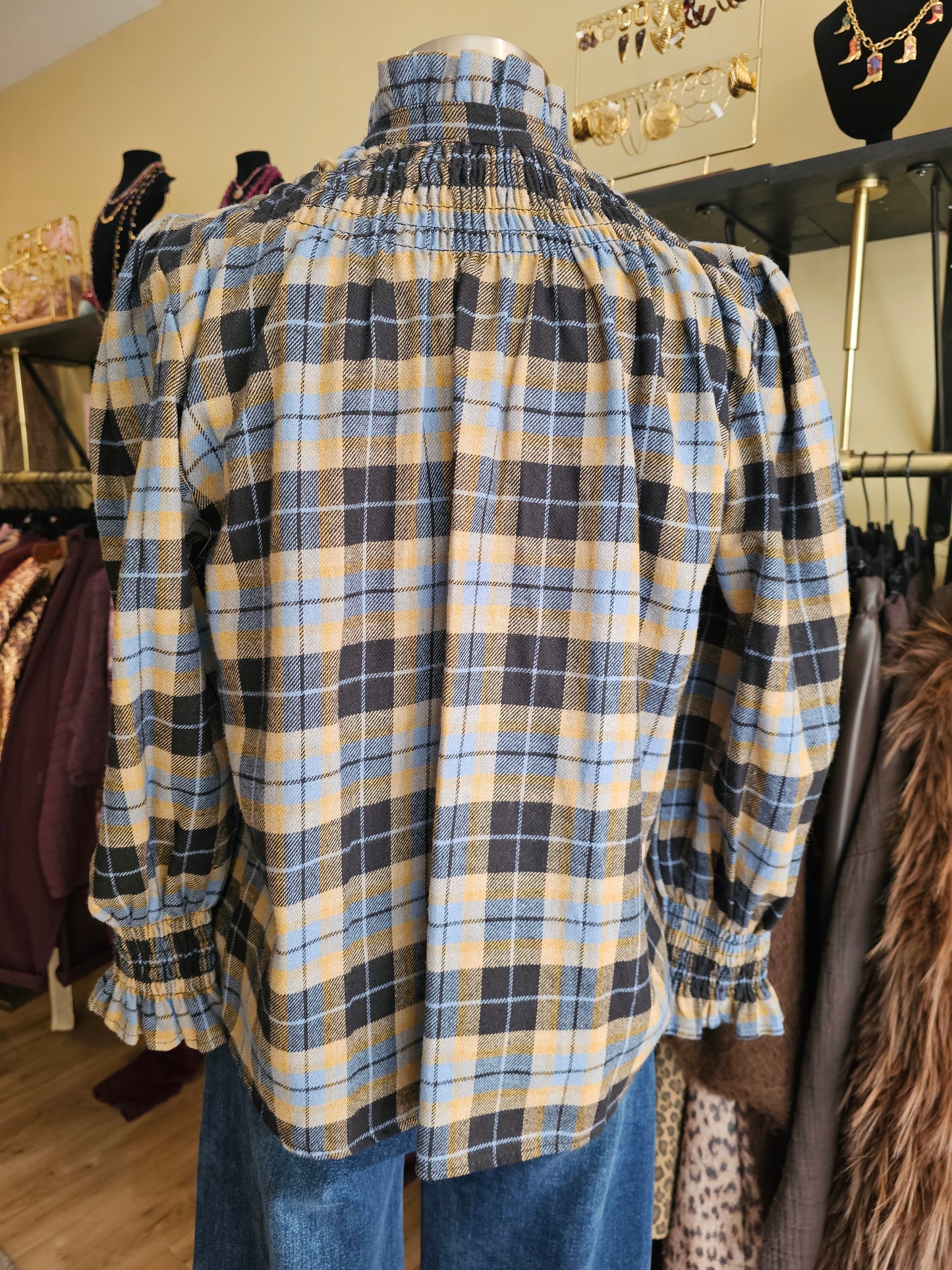 Chemise smokee à carreaux Johanna Paris