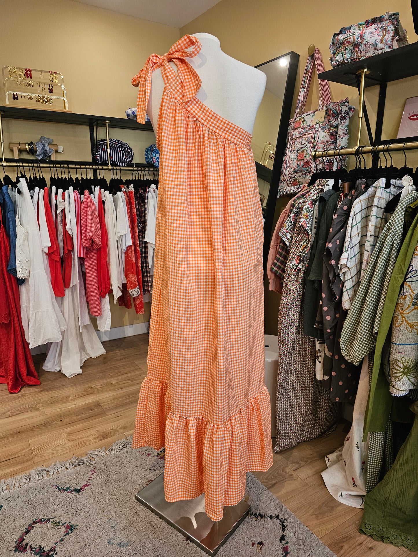 Robe vichy orange