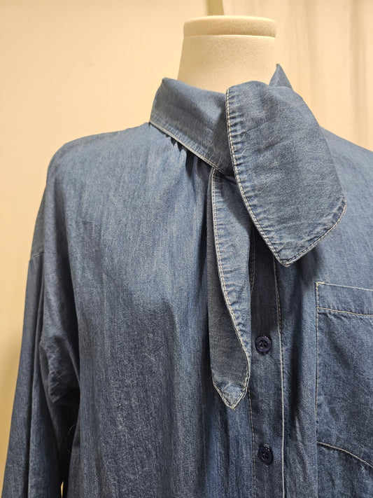 Robe en jean col à nouer Johanna Paris