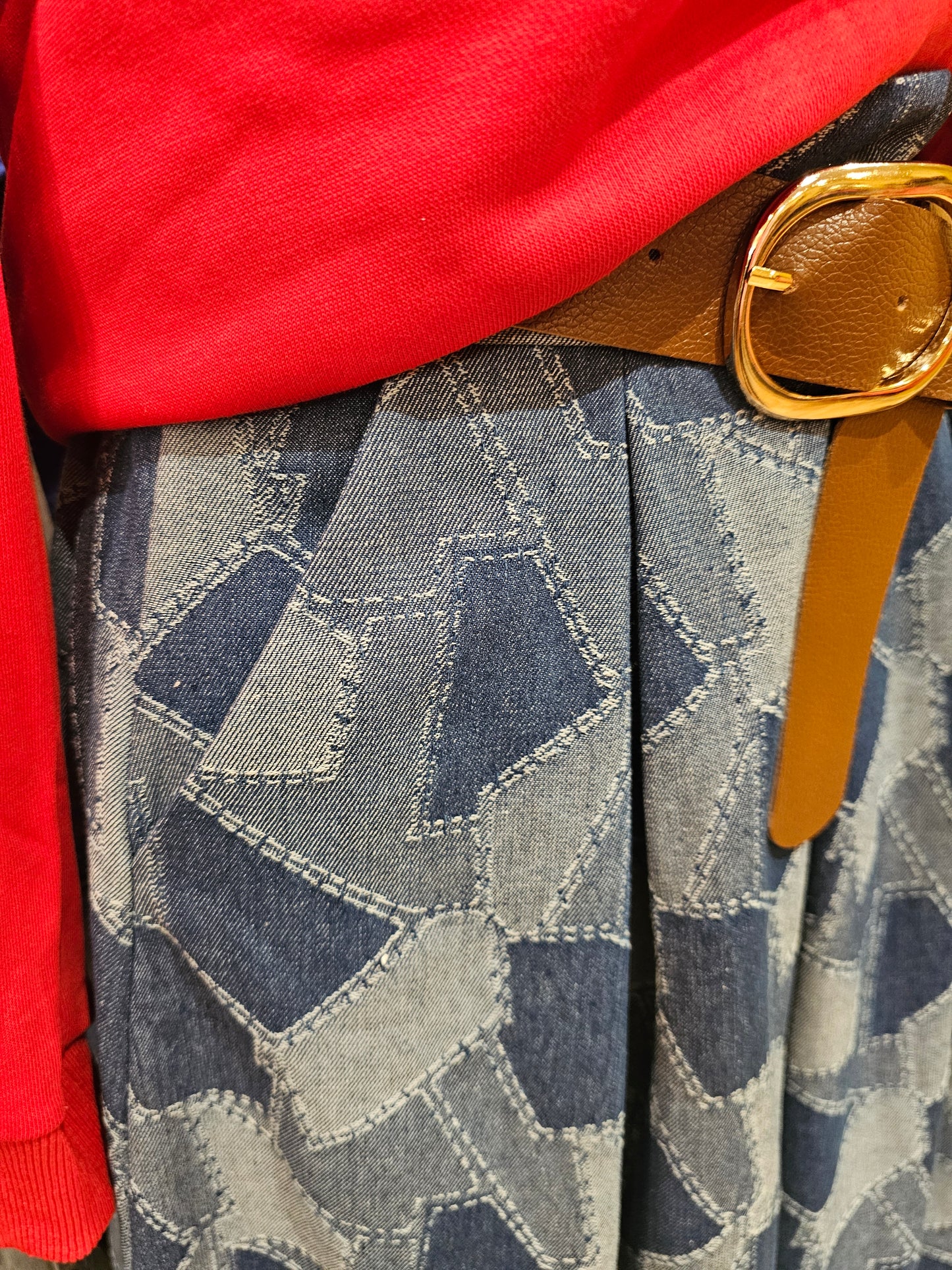 Jupe jean motif patchwork Johanna Paris