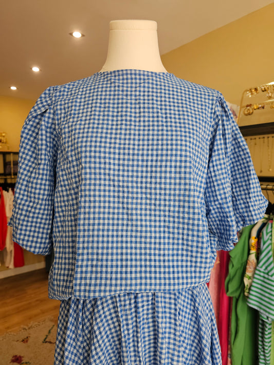 Top vichy bleu