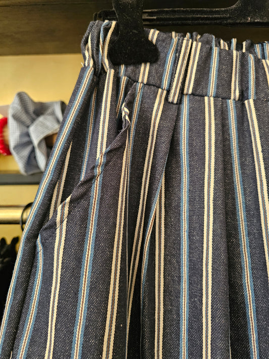 Pantalon rayé bleu