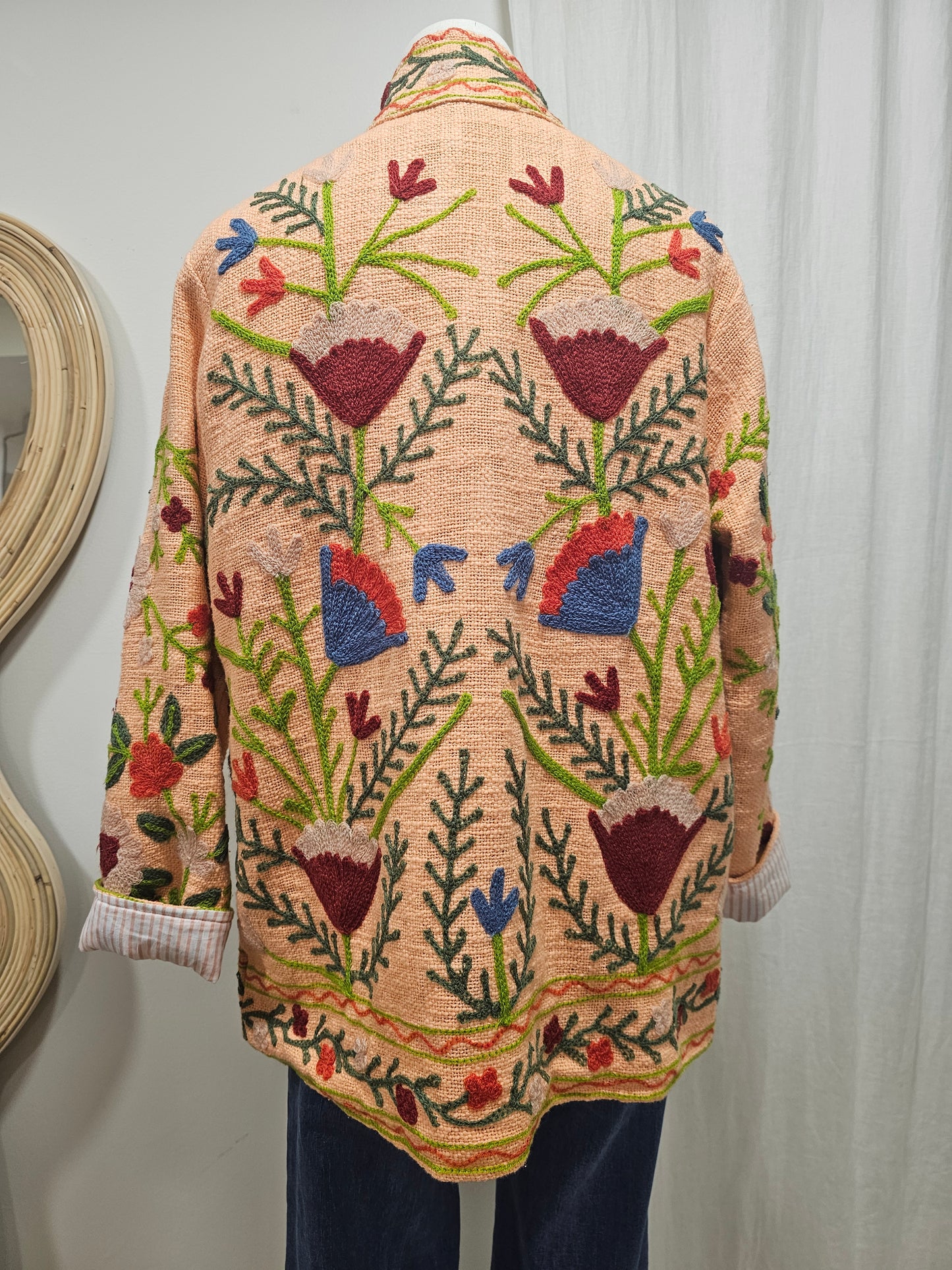 Veste brodée abricot Johanna Paris