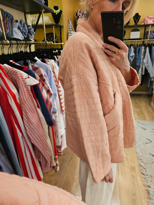 Kimono coton abricot