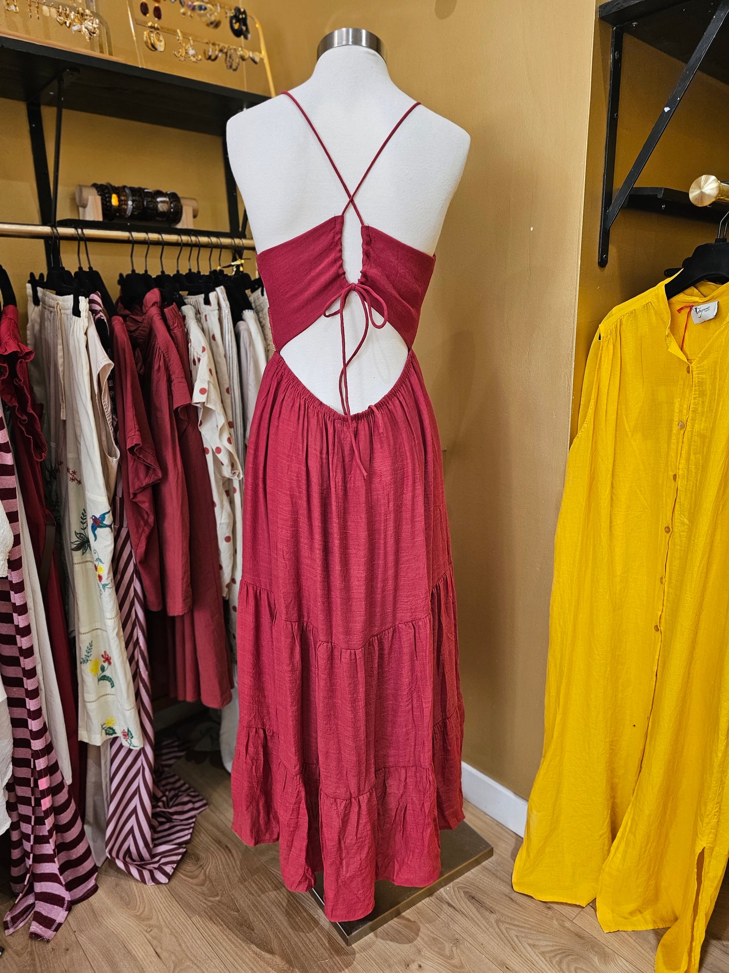 Robe dos nu Framboise