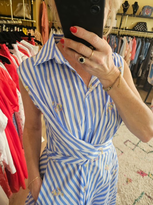 Robe rayée brodée Johanna Paris