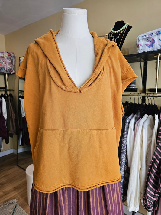 Sweat à capuche moutarde