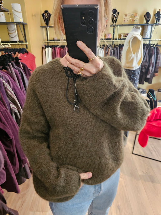 Pull kaki kid mohair