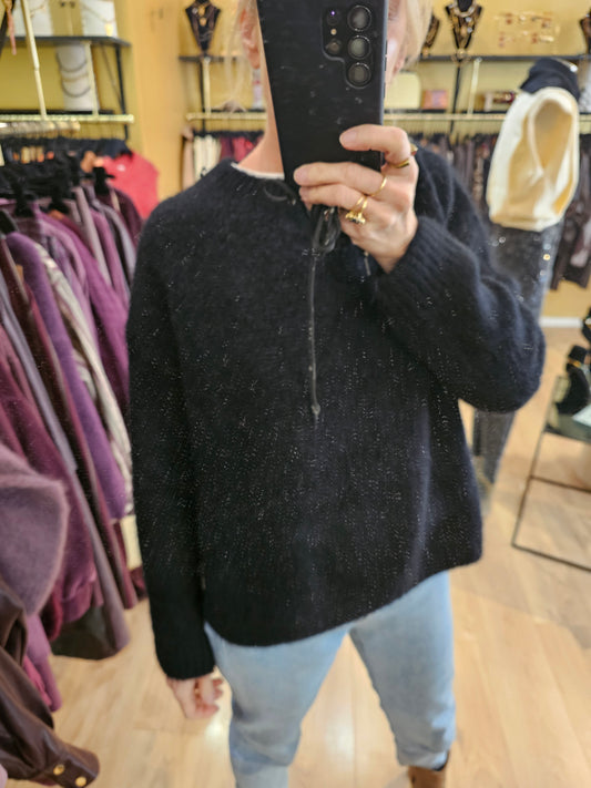 Pull large kid mohair noir