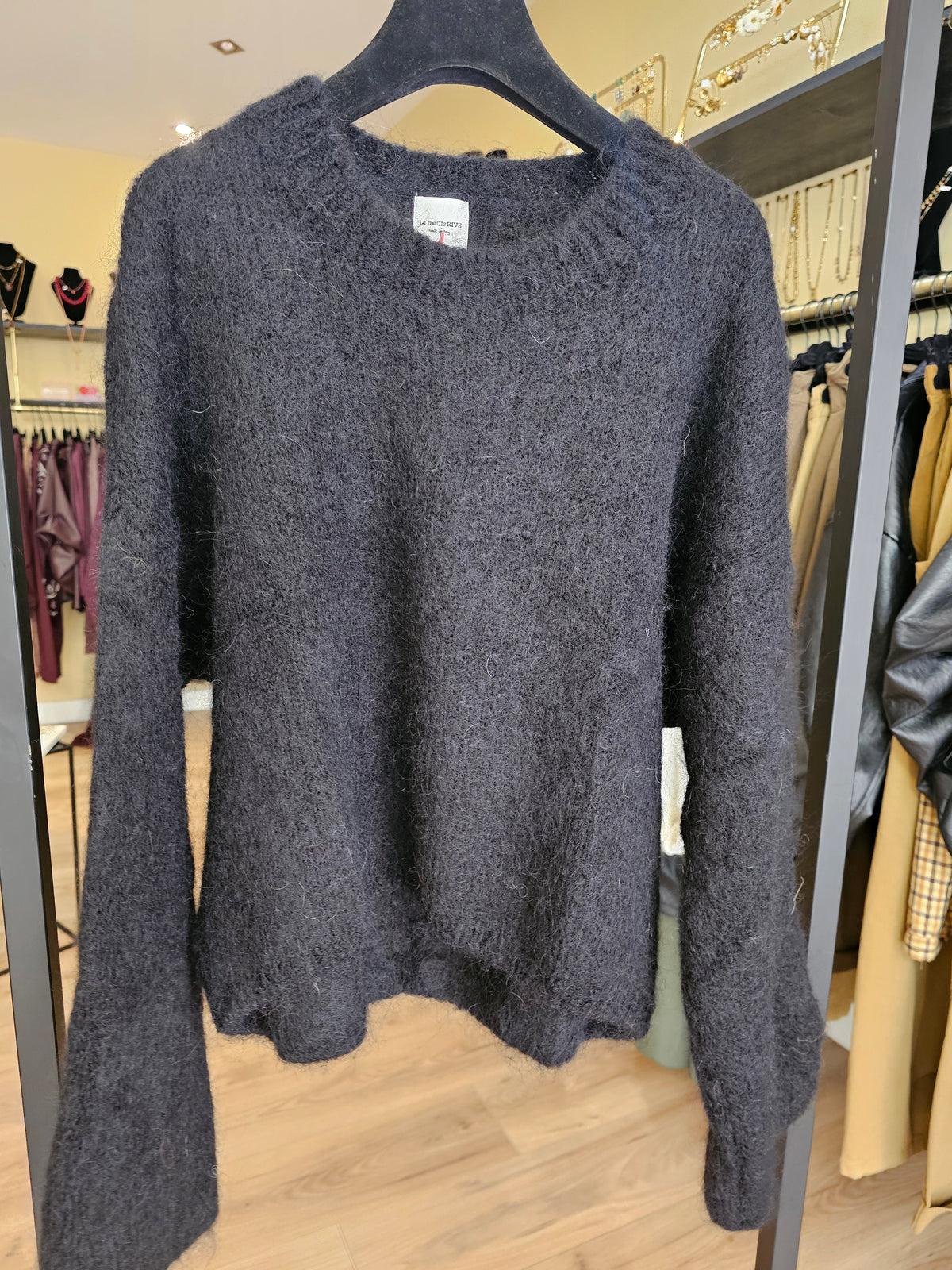 Pull noir kid mohair