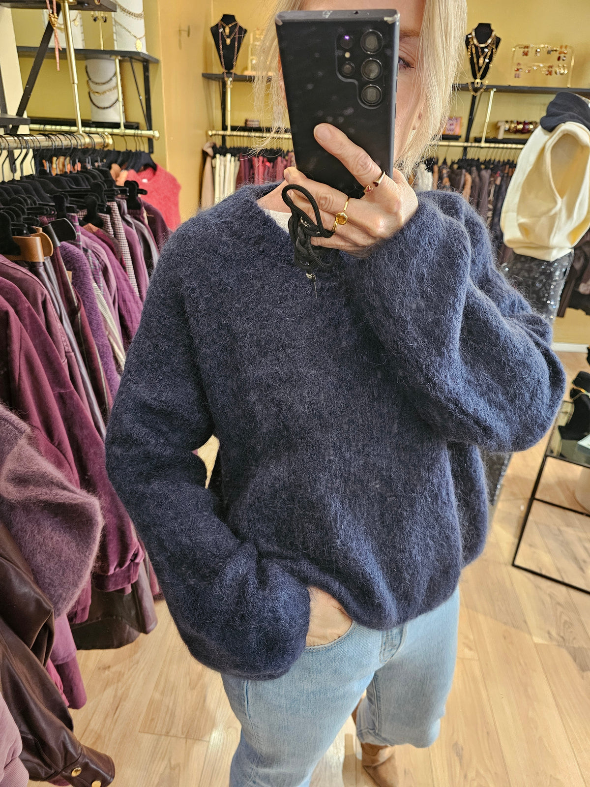 Pull marine kid mohair