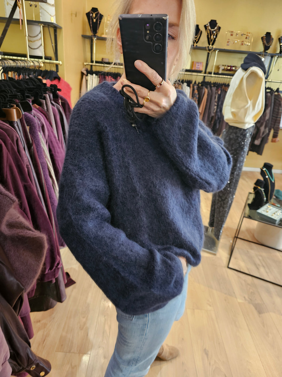 Pull marine kid mohair