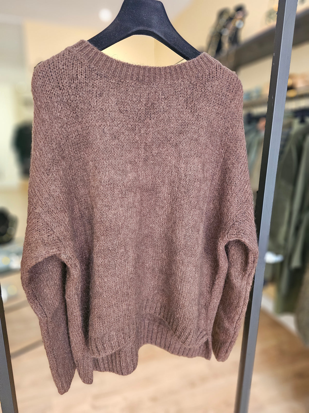 Pull large kid mohair marron