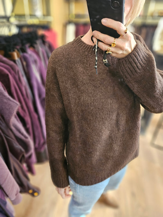Pull large kid mohair marron