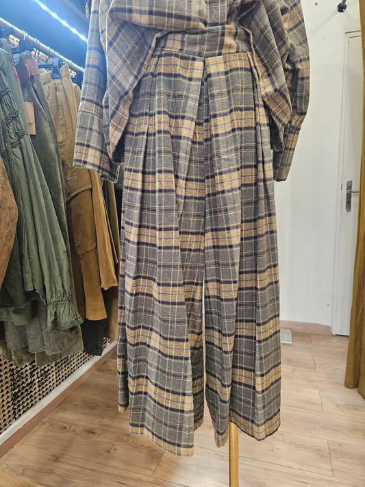 Pantalon large à carreaux