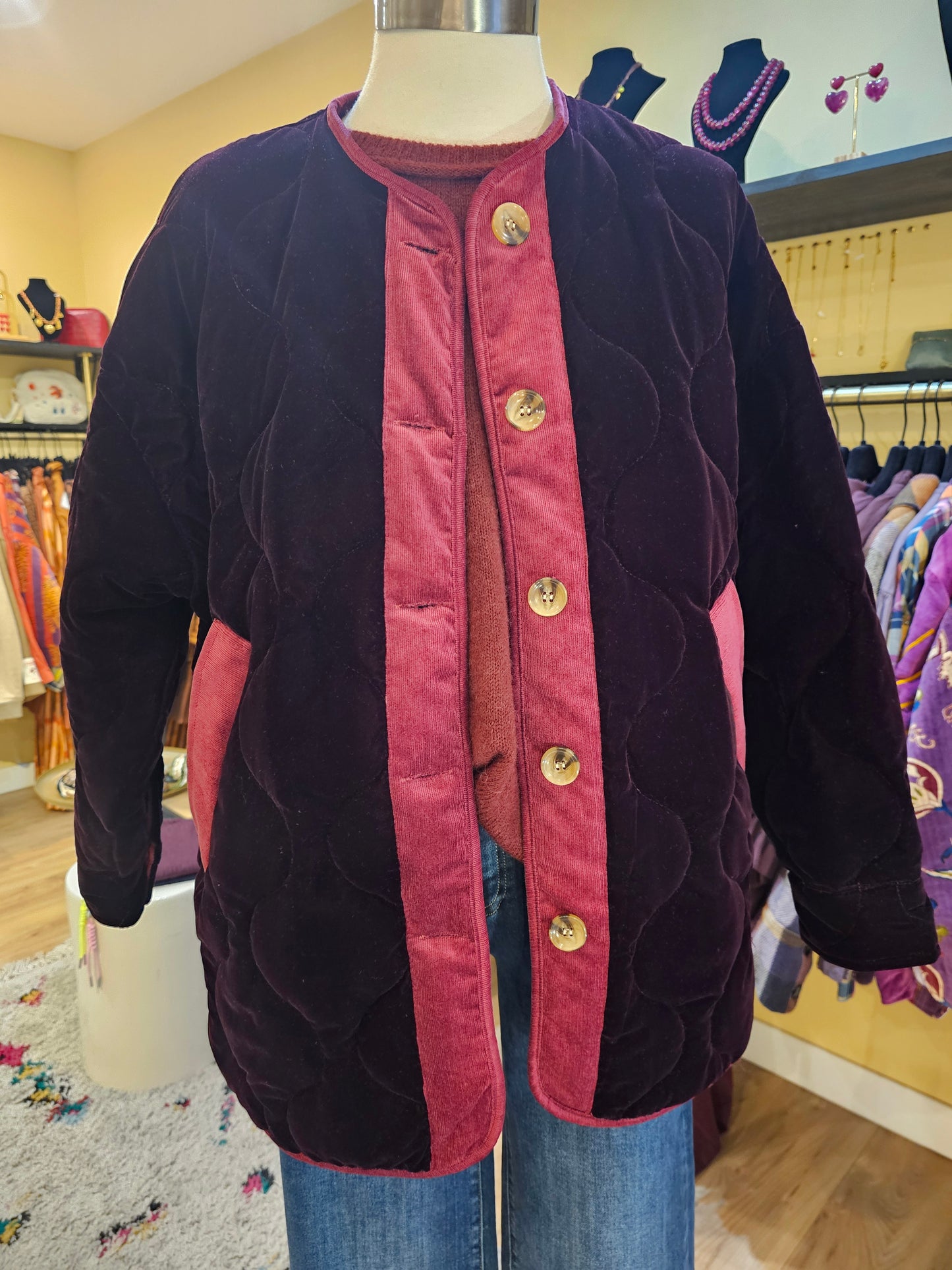 Veste en velours bordeaux Johanna Paris