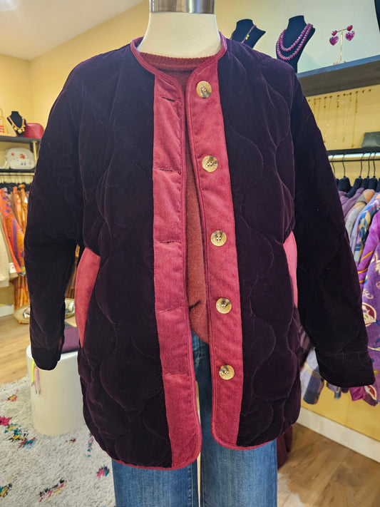 Veste en velours bordeaux Johanna Paris