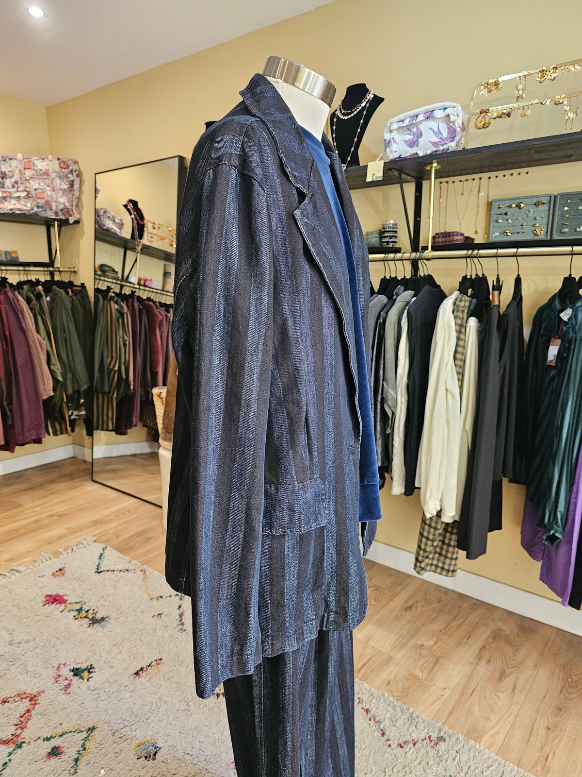 Veste en jean rayée oversize