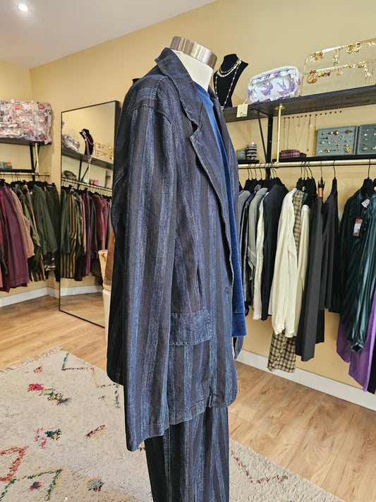 Veste en jean rayée oversize