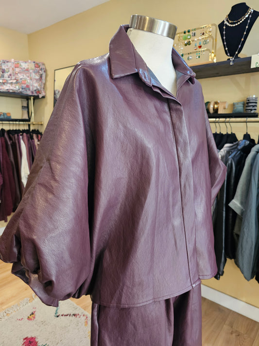 Chemise en simili prune johanna paris