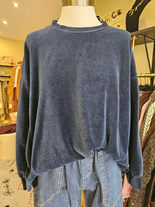 Sweat en velours marine Johanna Paris