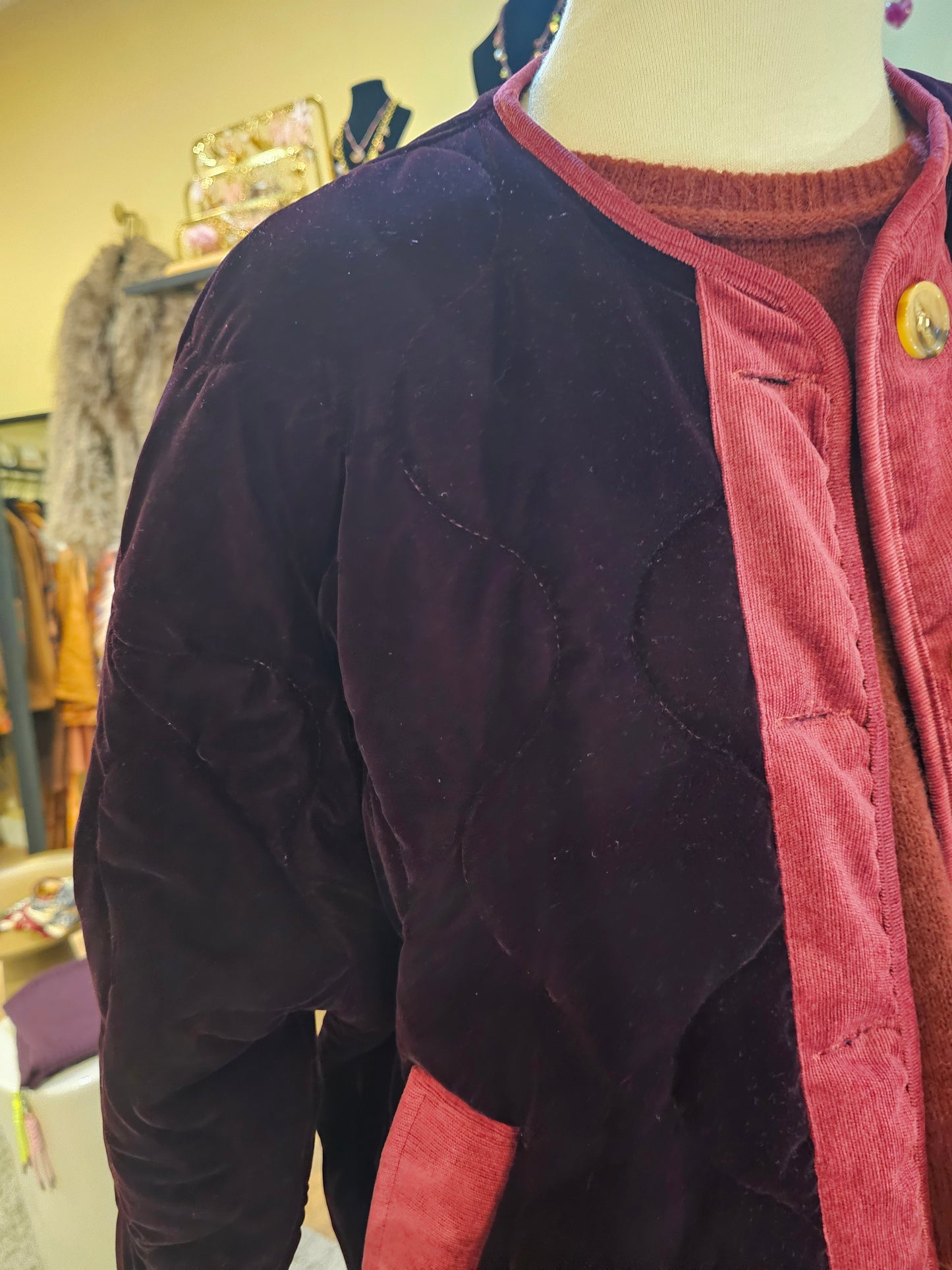 Veste en velours bordeaux Johanna Paris