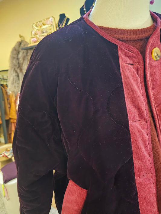Veste en velours bordeaux Johanna Paris