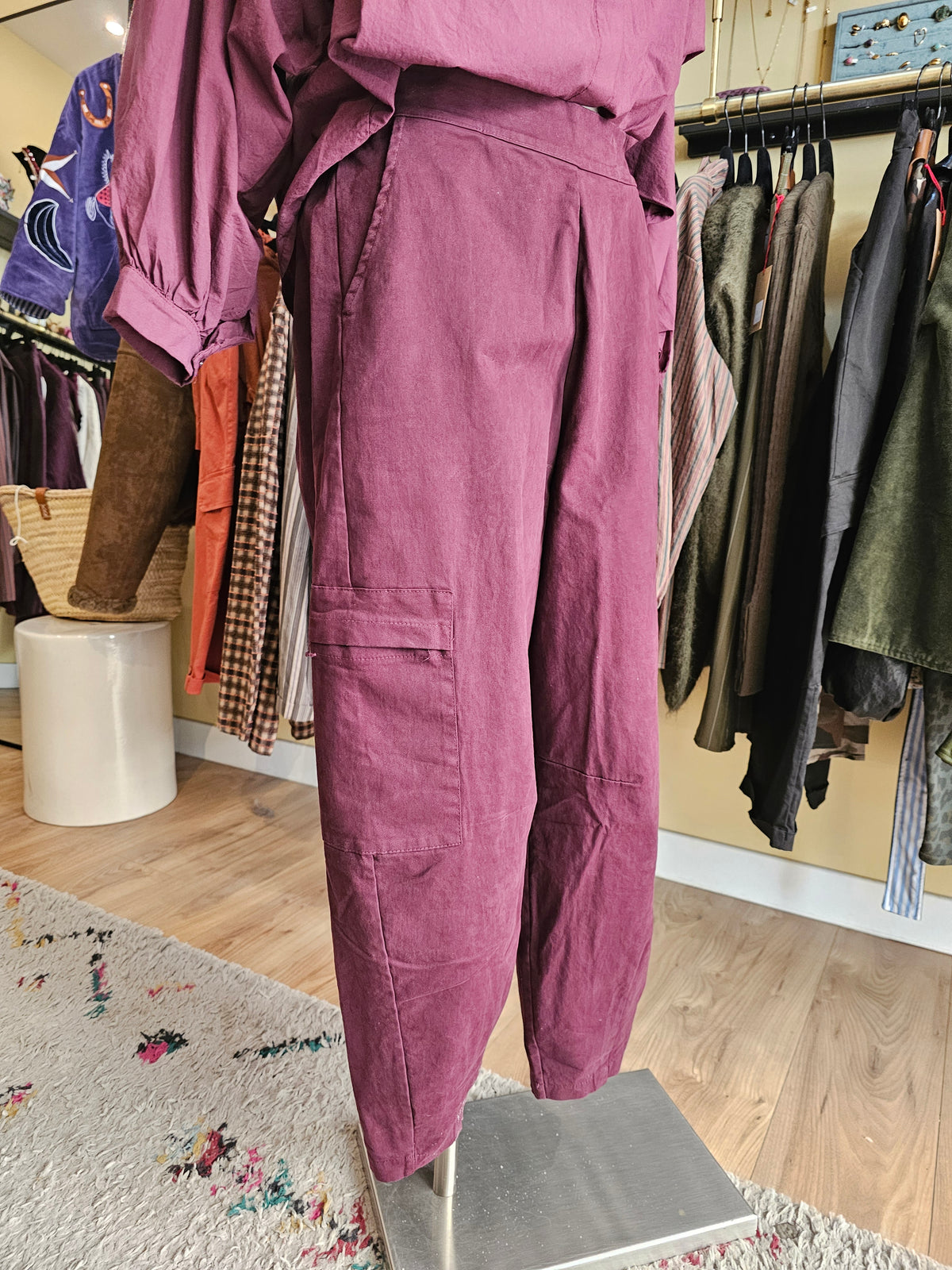 Pantalon barrel prune