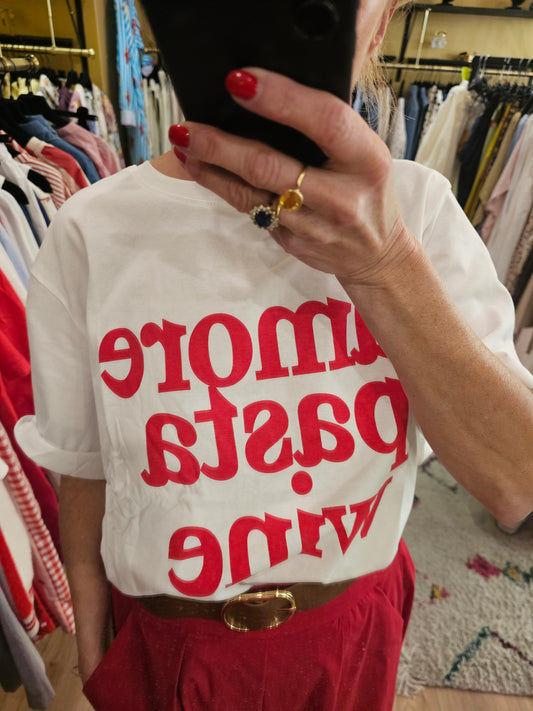 Tshirt amore pantalon wine