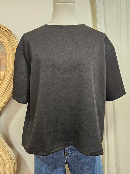 Tshirt molletonné noir