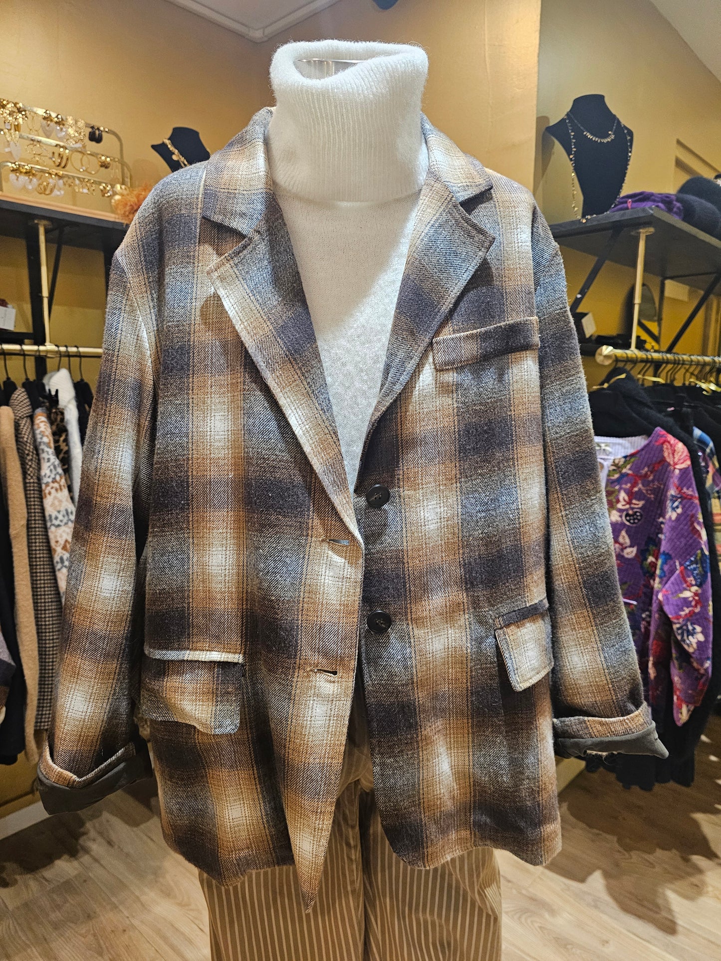 Veste oversize à carreaux Johanna Paris