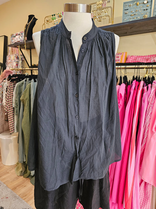 Chemise noire voile de coton johanna paris