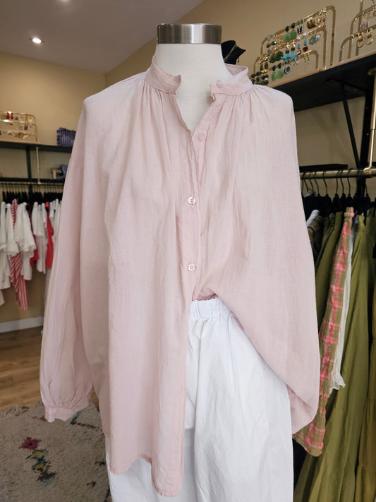 Chemise rose en voile de coton johanna Paris