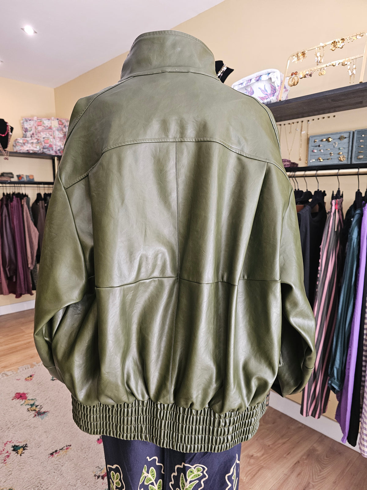 Blouson oversize en simili kaki Johanna paris