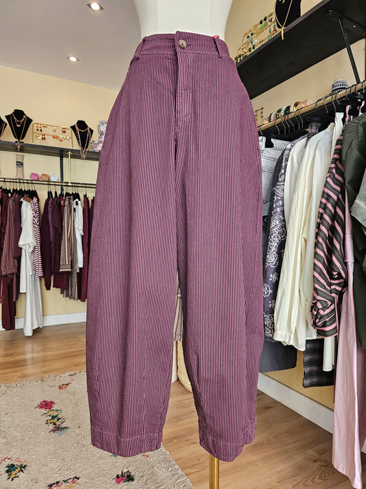Pantalon rayé prune Johanna paris