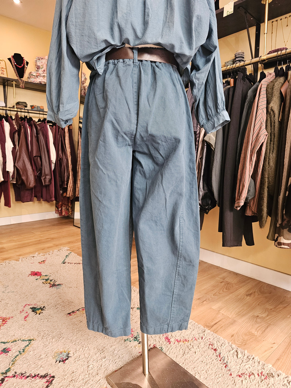Pantalon bleu canard