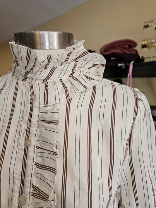 Chemise rayée col montant