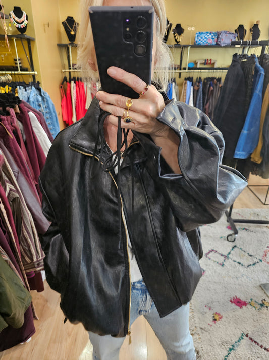 Blouson en simili noir johanna Paris