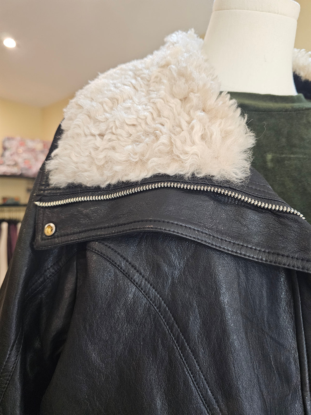 Blouson simili cuir noir