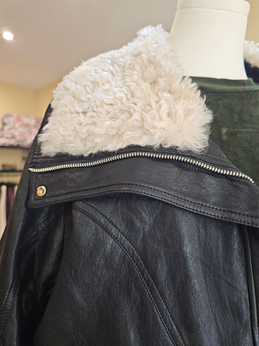 Blouson simili cuir noir
