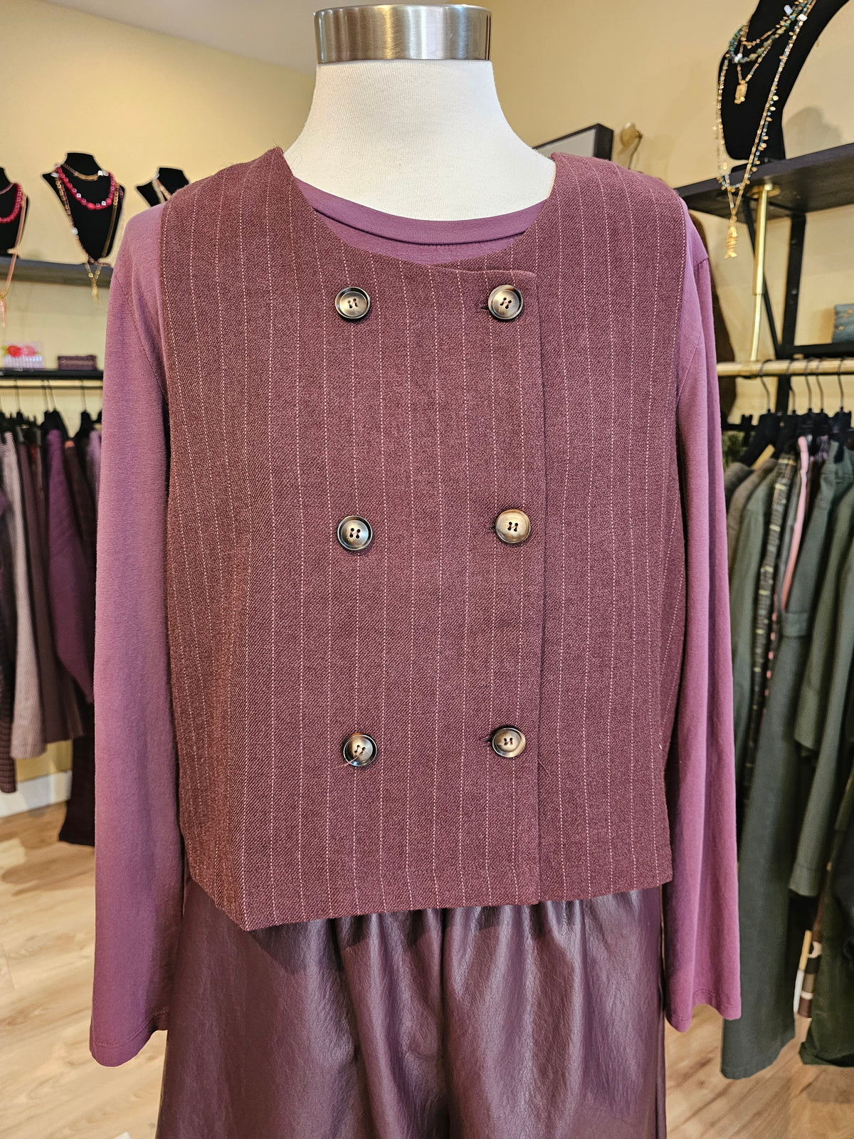 Gilet sans manche prune